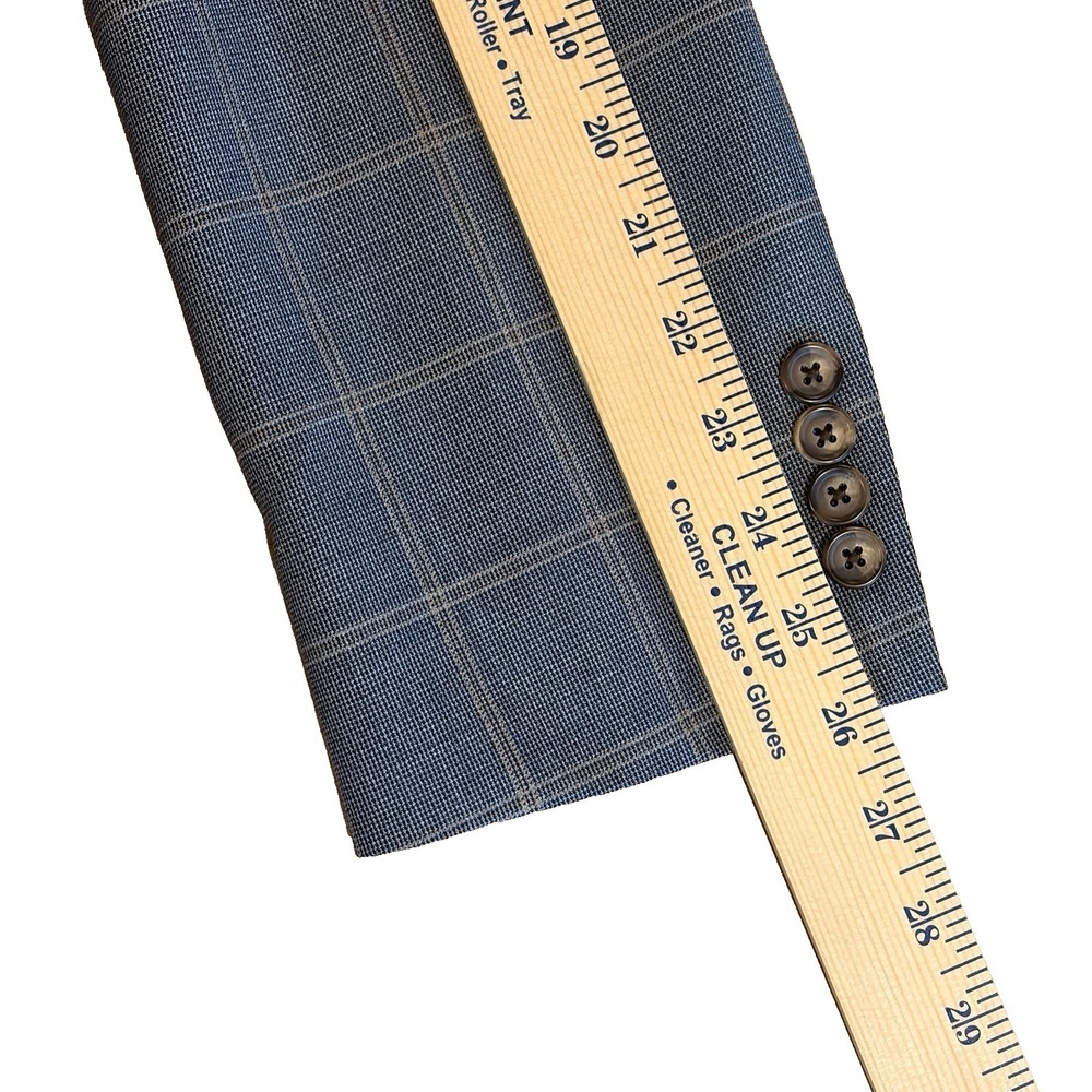 Brooks Brothers BrooksCool Madison Fit 42L Sport Coat Windowpane Gray Summer - Picture 14 of 16